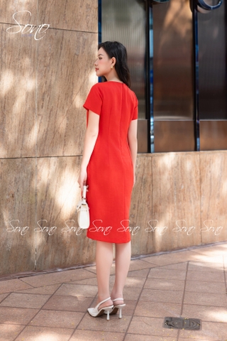 SONO - Đầm linen thêu hoa màu trắng