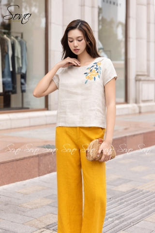 SONO - Áo linen thêu hoa 5 cánh