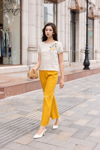 SONO - Áo linen thêu hoa 5 cánh