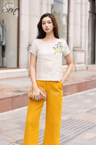 SONO - Áo linen thêu hoa 5 cánh