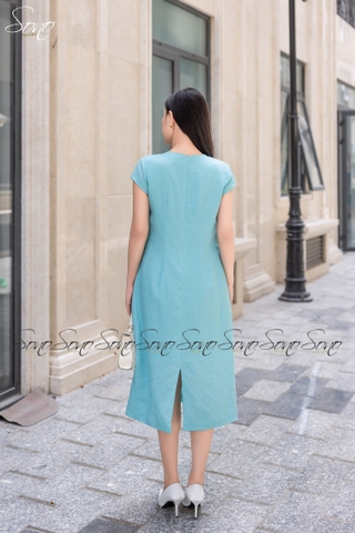 SONO - Đầm linen quấn bông bằng tay