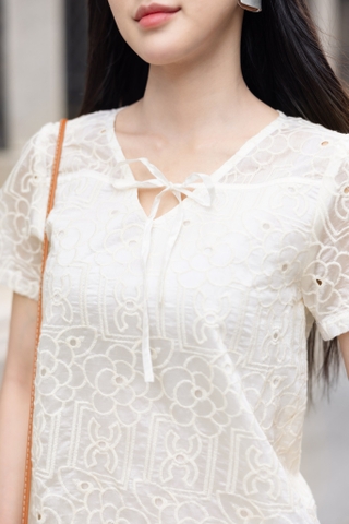 SONO - Set short có tay tơ thêu nhật