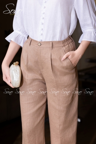 SONO - Áo linen tay lỡ bèo nhún