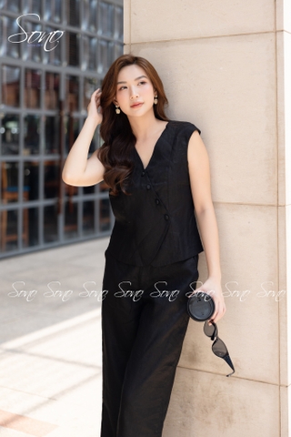 SONO - Bộ dài ghi lê sát nách linen