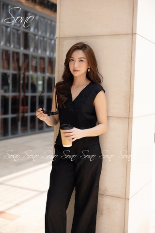 SONO - Bộ dài ghi lê sát nách linen