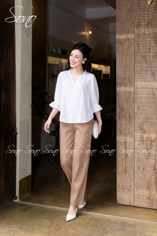 SONO - Áo linen tay lỡ bèo nhún
