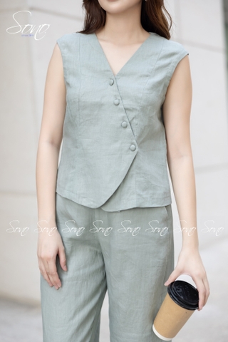 SONO - Bộ dài ghi lê sát nách linen