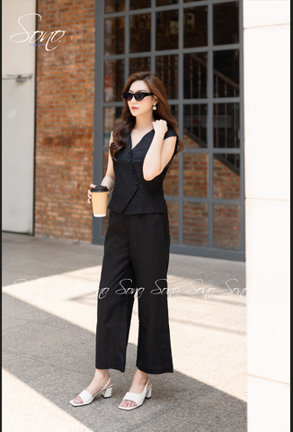 SONO - Bộ dài ghi lê sát nách linen