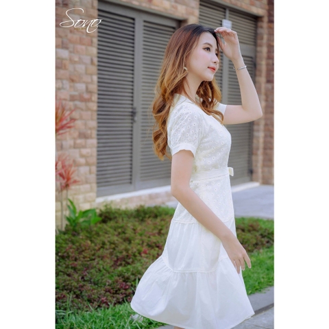 SONO - Đầm xô thêu 3 tầng