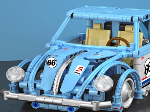 Mô Hình Xe Cổ Điển Beetle_SY Block 8414 [843 Chi Tiết]_Kéo Thả_Lắp Ráp Kiểu Lego