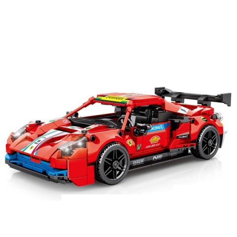 Mô Hình Siêu Xe Ferrari 448 SY Block 8412 [826 Chi Tiết] Kéo Thả_Lắp Ráp Lego