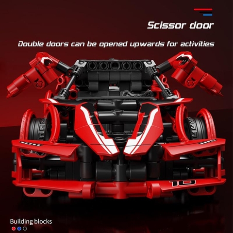 Mô Hình Siêu Xe Ferrari FXX_SY Block 8155 [535 Chi Tiết]_Kéo Thả_Lắp Ráp Lego