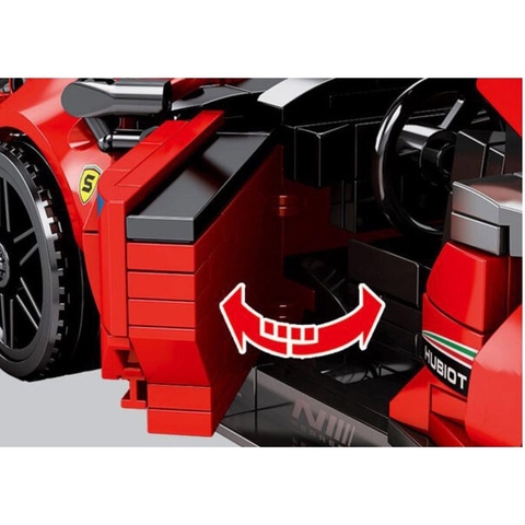 Mô Hình Siêu Xe Ferrari 448 SY Block 8412 [826 Chi Tiết] Kéo Thả_Lắp Ráp Lego
