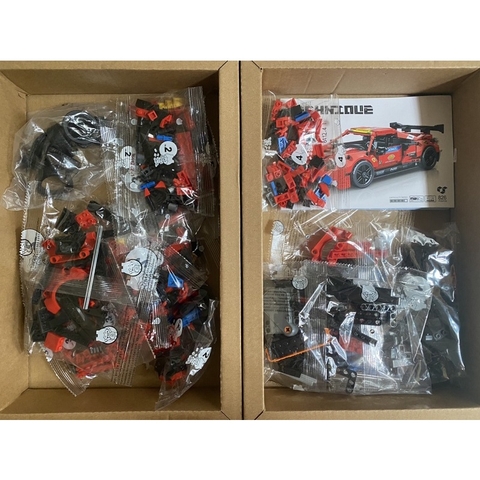 Mô Hình Siêu Xe Ferrari 448 SY Block 8412 [826 Chi Tiết] Kéo Thả_Lắp Ráp Lego