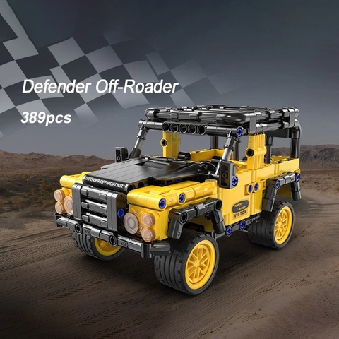 Mô Hình Xe Địa Hình Land Rover Defender_CADA C52028W [389 chi tiết]_Kéo Thả_Lắp Ráp Lego