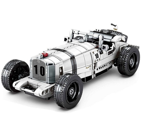 Mô Hình Xe Cổ Mercedes Benz SSK SY Block 8150 [487 Chi Tiết] Kéo Thả_Lắp Ráp Lego