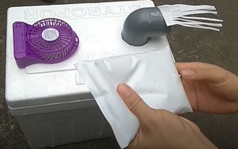 Tự làm quạt điều hòa bằng thùng xốp đơn giản mà mát lạnh bất ngờ