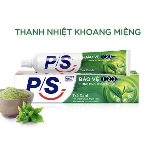 Kem Đánh Răng P/S Trà Xanh Thanh Nhiệt 123 100g loại bỏ dấu hiệu nhiệt miệng - Combo 3 tuýp