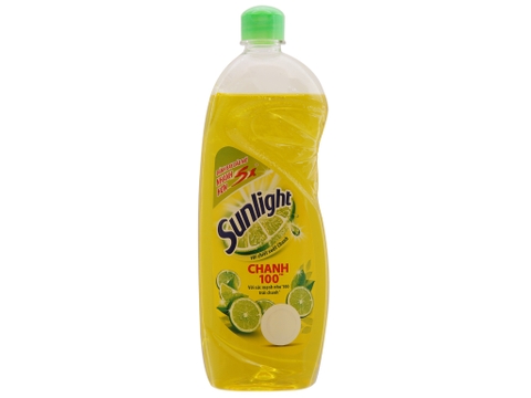 Nước rửa chén Sunlight chai 750ml, mùi lô hội/chanh/matcha, 100% nguồn gốc thực vật