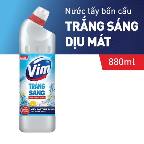 Gel tẩy rửa bồn cầu và nhà tắm Vim trắng sáng 880ml hương chanh sả dịu mát chai - Combo 2 chai