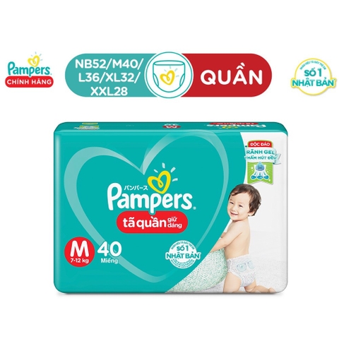 Bỉm tã quần Pampers size M 40 miếng (7-12kg)
