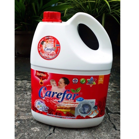 Nước giặt Carefor đỏ 3500ml hương hoa hồng Pháp