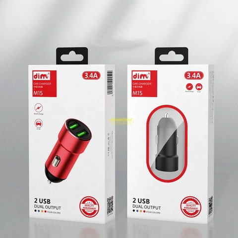 Cóc Tẩu Sạc Nhanh Xe Hơi 2 Cổng USB 3.4A M15 Chính Hãng