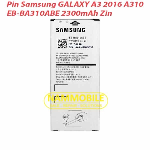Pin Samsung Galaxy A3 2016 A310 EB-BA310ABE 2300mAh Zin