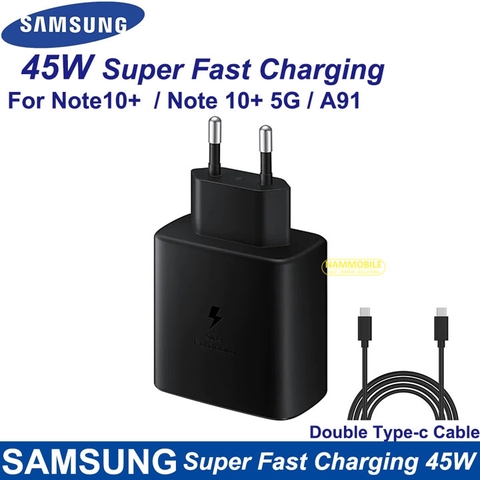 Bộ Sạc Siêu Nhanh Samsung 45w PD + Cáp Type C to type C 1m8