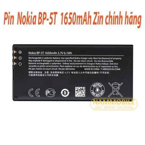 Pin Nokia Lumia 820 825 BP-5T 1650mAh Zin