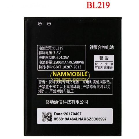 Pin LENOVO A880 A889 A890E S810T A768T A916 A850+  BL219 2500mAh  Zin