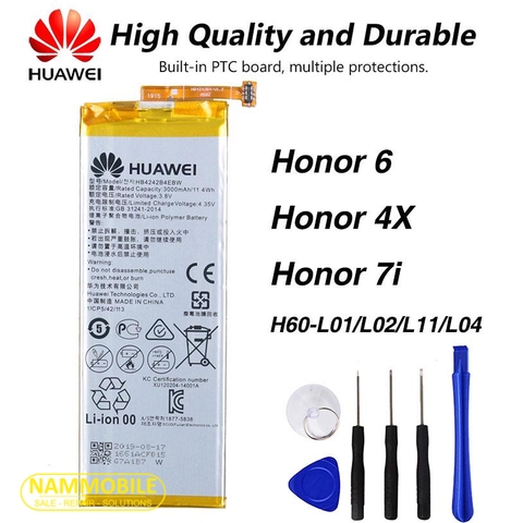 Pin Huawei HONOR 6/ H60-L10 L11/ Honor 4X HB4242B4EBW 3000mAh Zin + Tặng Siu Dán Pin