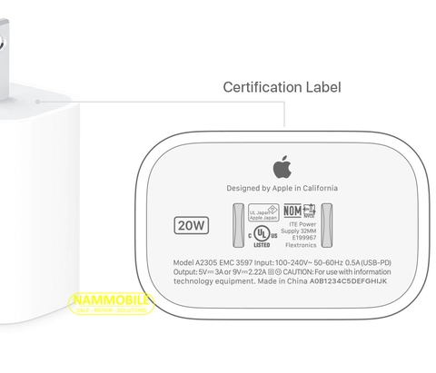 Cóc Sạc Nhanh PD iPhone 13 Pro Max 20W Cổng USB Type C Zin Máy