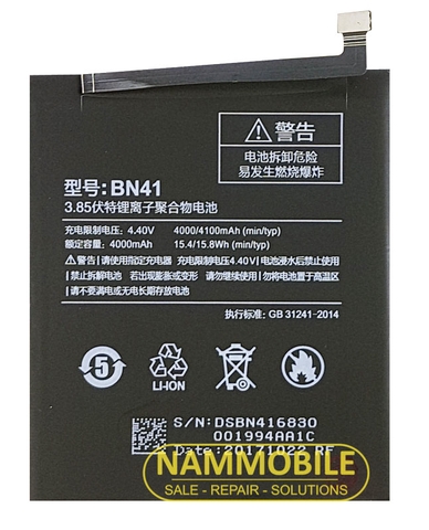 Pin Xiaomi Redrice Note 4, Redmi Note 4, Hongmi Note 4 BN41 4000mAh