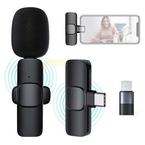 Micro Không Dây Cài Áo Quay Vlog Livestream iOS Android Lightning + Type C Cho Điện Thoại Máy Tính Bảng Neepho N8 Plus Chính Hãng