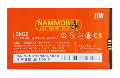 Pin Xiaomi Mi 2, Mi 2S, M2, M2S BM20 2000mAh