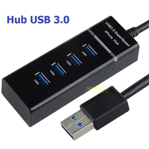 BỘ CHIA 4 CỔNG USB HUB 4 PORT TỐC ĐỘ 3.0 30CM CÓ LED