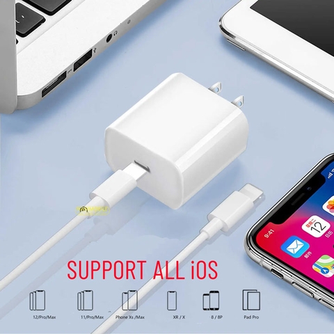 Bộ Sạc PD 20W Iphone 11 12 13 Pro Max Dimi M61 Chính Hãng Sạc Nhanh Type C to Lightning