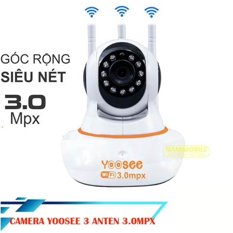 Camera Wifi 3Mpx Yoosee 11 led 3 anten loại 1 quan sát ban đêm, xoay 360 độ, đàm thoại hai chiều, human tracking