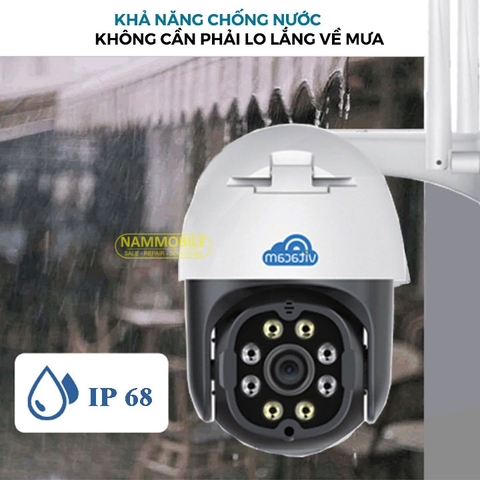 Camera Wifi IP ngoài trời 3.0 Mpx 1296P ULTRA HD VITACAM DZ3000 PTZ xoay 355 độ, đàm thoại hai chiều, human tracking, hình ảnh siêu nét