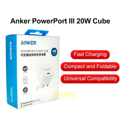 Cóc Sạc Anker 20W PD A2149 Cube PowerPort III Chính Hãng