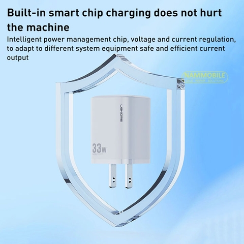 Cóc Sạc Nhanh PD 20W QC 33W USB Type C + USB A Zin Chính Hãng Wekome