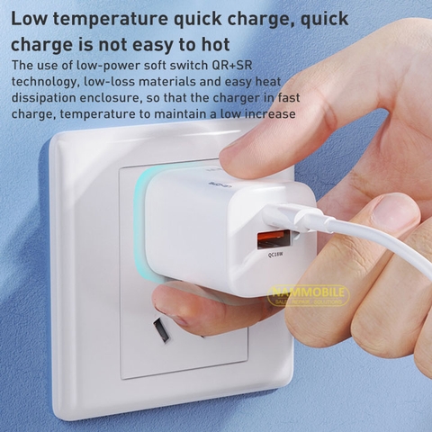 Cóc Sạc Nhanh PD 20W QC 33W USB Type C + USB A Zin Chính Hãng Wekome