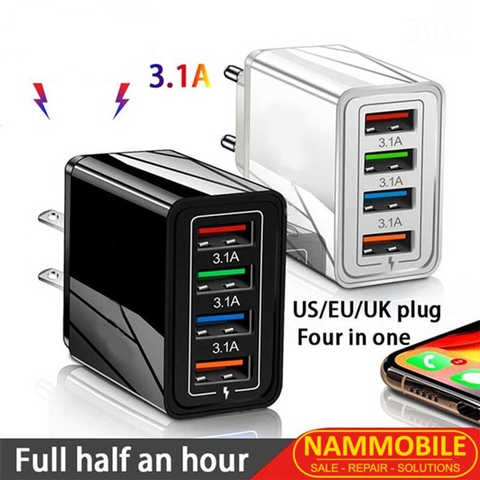 Cóc Sạc Nhanh 4 Cổng 3.1A Chính Hãng