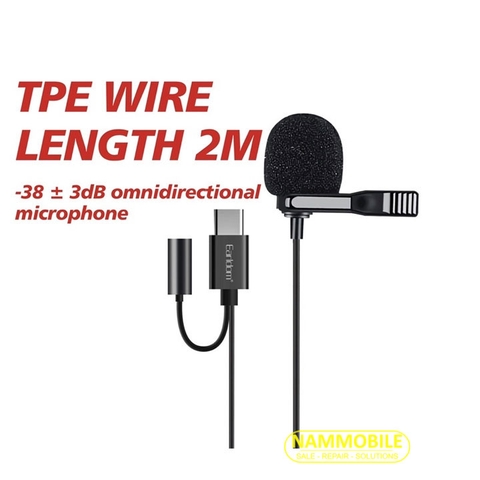 Micro Thu Âm Mini Cho Điện Thoại Chân 3.5mm kèm Jack Cắm Tai Nghe Earldom E38 Chính Hãng