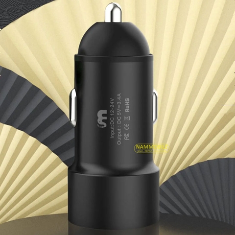 Cóc Tẩu Sạc Nhanh Xe Hơi 2 Cổng USB 3.4A M15 Chính Hãng