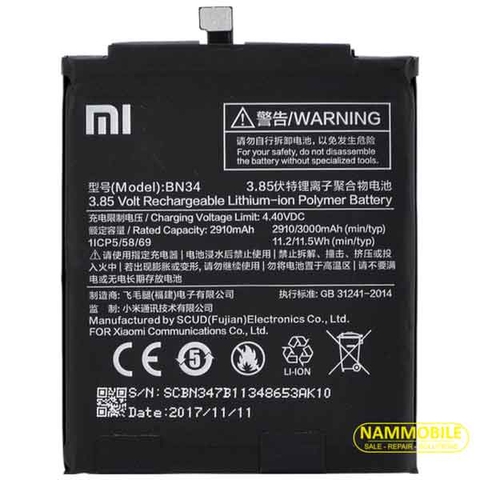 Pin Xiaomi Redmi 5A BN34 3000mAh Zin + Tặng Keo Dán Pin