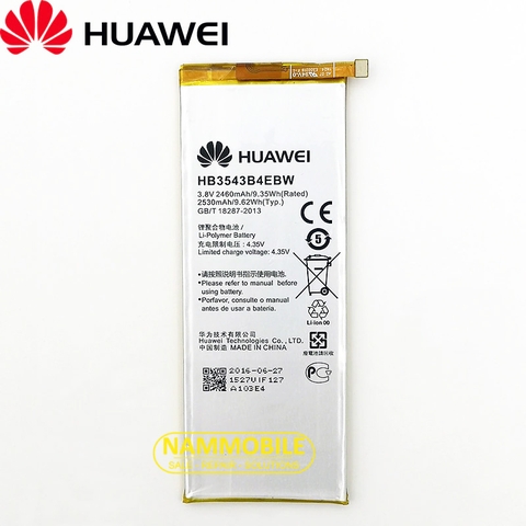Pin Huawei ASCEND P7 L07 L09 L00 L10 L05 L11 HB3543B4EBW 2530mAh Zin + Tặng Siu Dán Pin
