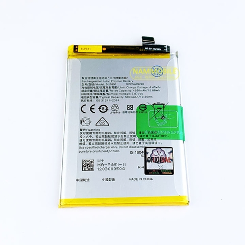 Pin Oppo A74 4G- F19- A95 2020- A95 4G- Reno 6 Lite-CPH2265-CHP2219 BLP851 5000mAh Zin