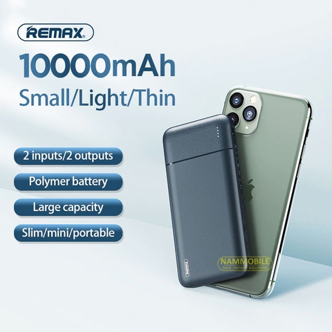 Pin Sạc Dự Phòng Remax 10.000 mAh RPP-96 2 cổng Input 2 Output max 2.1A Chính Hãng